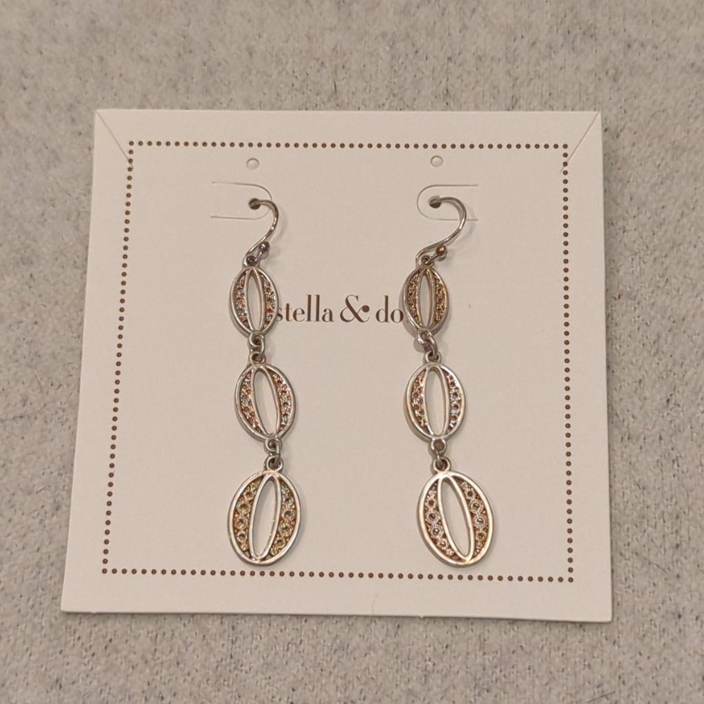 Stella and Dot Kimberly Drop earrings Silver